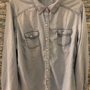 TORRID light denim button down shirt
